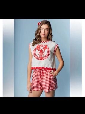 Rareraw Red/White Gingham Lobster Set